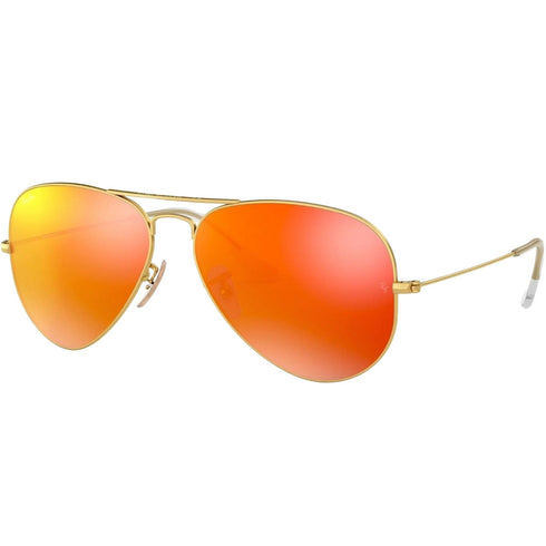Ray-Ban Aviator Orange Flash Lens Gold Sunglasses 0RB3025 112 69