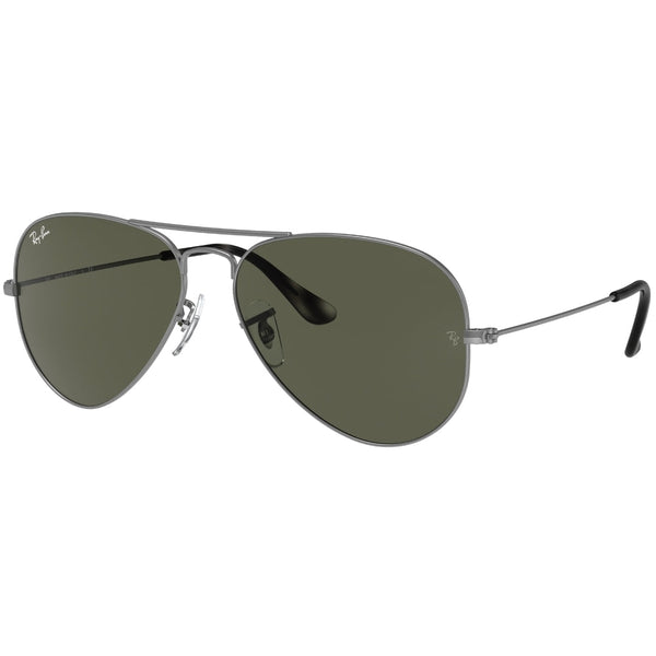 Ray-Ban Aviator Green Lens Grey Sunglasses One Size