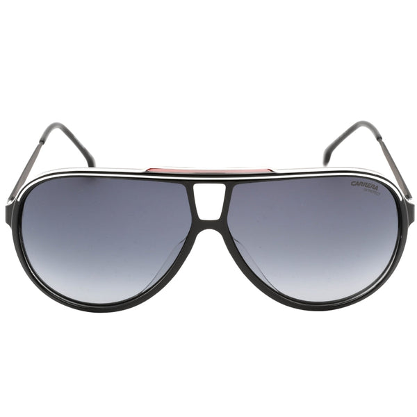 Carrera Grey Shaded Lens Red Detail Black Sunglasses One Size