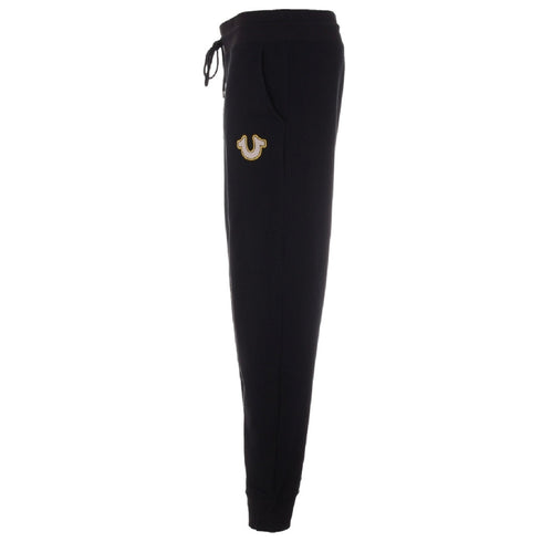 True Religion Horse shoe Puff Jogger Black Sweatpants 106140 Black