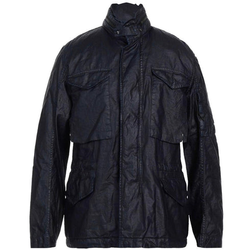 C P Company Lino Wax Medium Navy Blue Jacket
