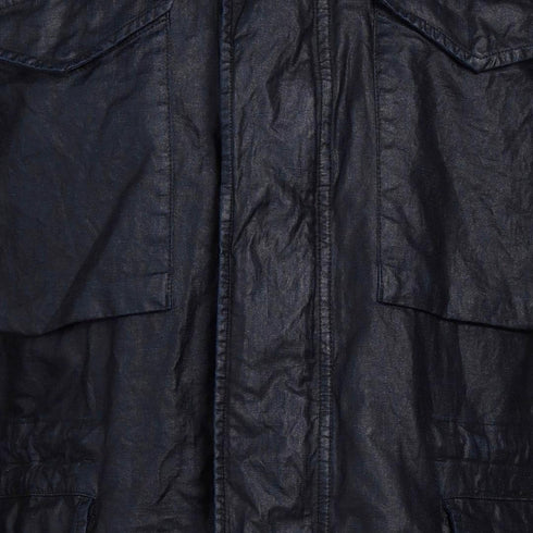 C P Company Lino Wax Medium Navy Blue Jacket