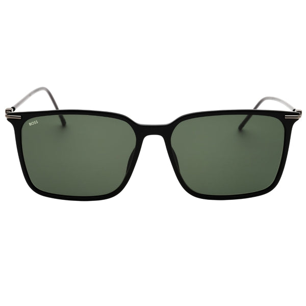 Hugo Boss Green Lens Thin Legs Black Sunglasses One Size