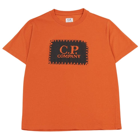 C.P. Company Patch Logo Kids Orange T-Shirt 8Y