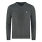 Aquascutum Navy Blue Check A Logo V-Neck Jumper - Nova Clothing