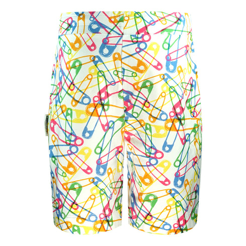 Moschino Multicolour Pin Design White Shorts 1A43258120 1001