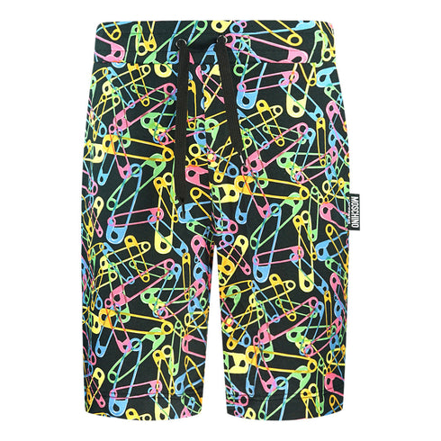Moschino Multicolour Pin Design Black Shorts 1A43258120 1555