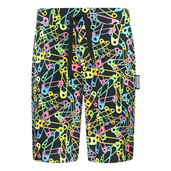Moschino Multicolour Pin Design Black Shorts 1A43258120 1555