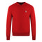 Aquascutum Check Logo Red V Neck Jumper