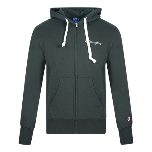 Champion Classic Script Logo Black Zip Hoodie 214719 KK001