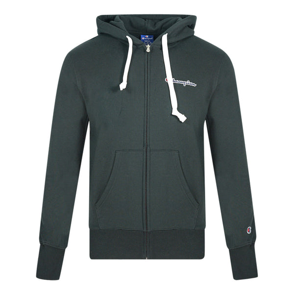 Champion Classic Script Logo Black Zip Hoodie 214719 KK001