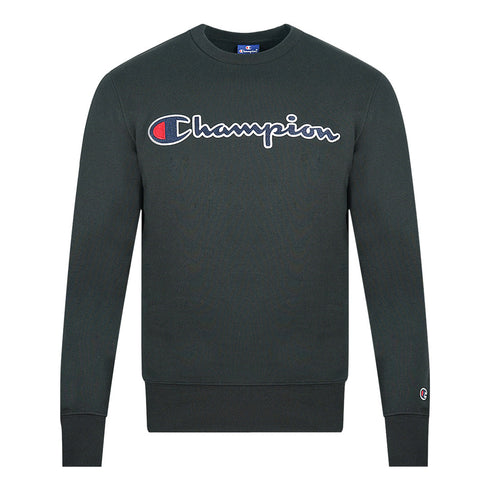 Champion Classic Script Logo Black Sweatshirt