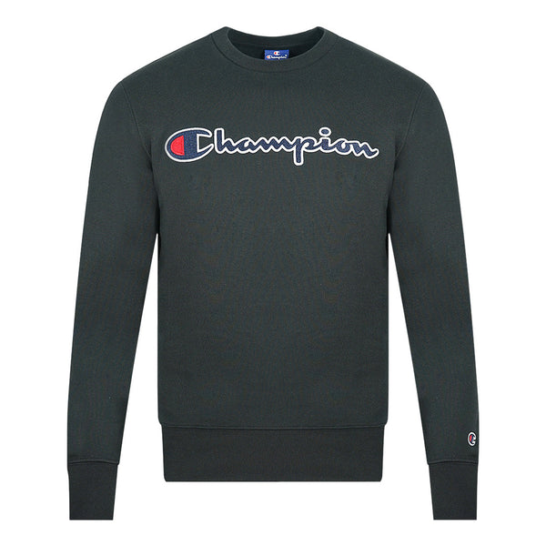 Champion Classic Script Logo Black Sweatshirt