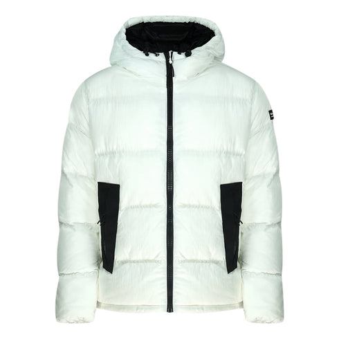 Champion Branded White Hooded Padded Jacket