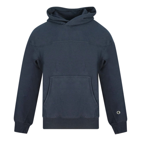 Champion Small Logo On Sleeve Navy Blue Hoodie 216628 BS505
