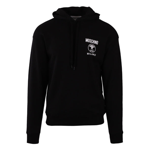 Moschino Double Question Mark Logo Black Hoodie 221ZPA17039028 1555