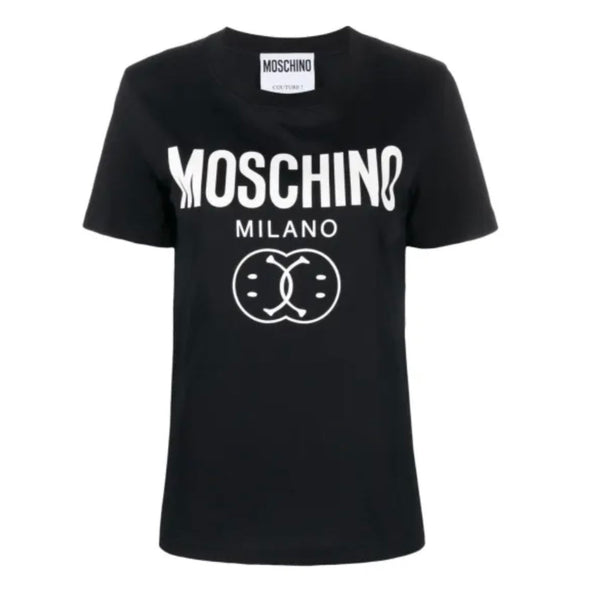 Moschino Double Smiley Black T-Shirt 222EA07119541 2555 - Style Centre Wholesale