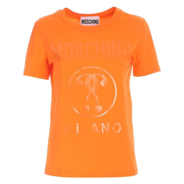 Moschino Double Question Mark Monotone Logo Orange T-Shirt 222EA07149541 0041