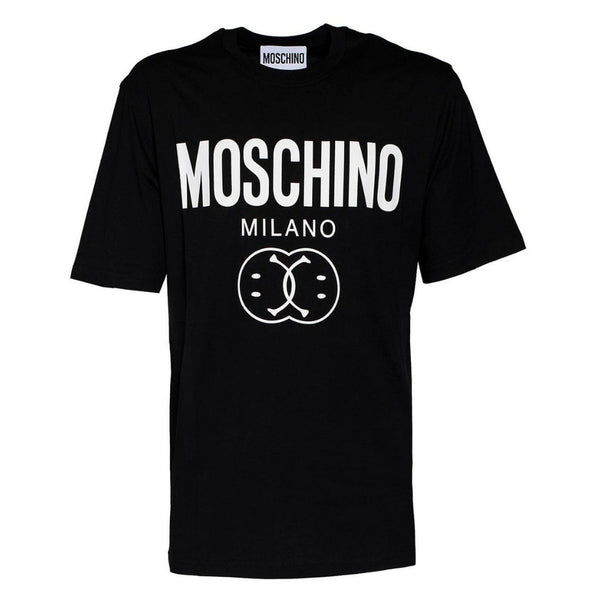 Moschino Bold Double Smiley Logo Black T-Shirt 222ZRJ07119039 1555