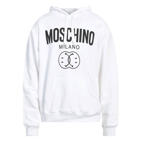 Moschino Milano Double Smiley White Hoodie 222ZRJ17109028 1001 - Style Centre Wholesale