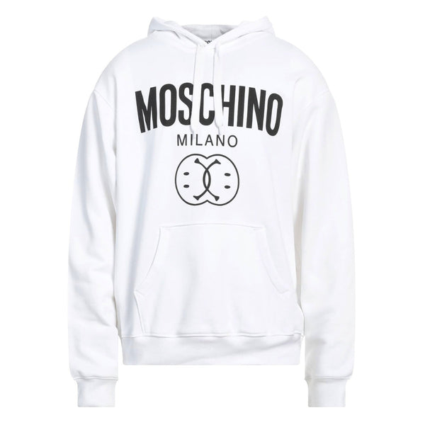 Moschino Milano Double Smiley White Hoodie 222ZRJ17109028 1001 - Style Centre Wholesale
