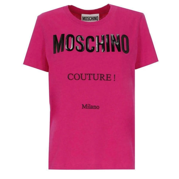 Moschino Couture Gloss Logo Fuxia T-Shirt 222ZZA07219241 1244