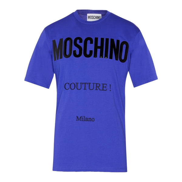 Moschino Couture Gloss Logo Blue T-Shirt 222ZZA07219241 1278