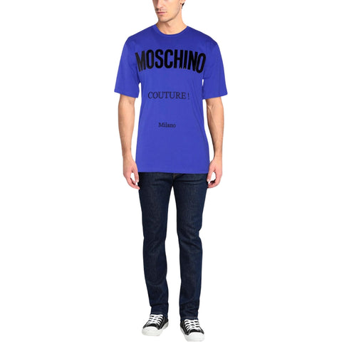 Moschino Couture Gloss Logo Blue T-Shirt 222ZZA07219241 1278