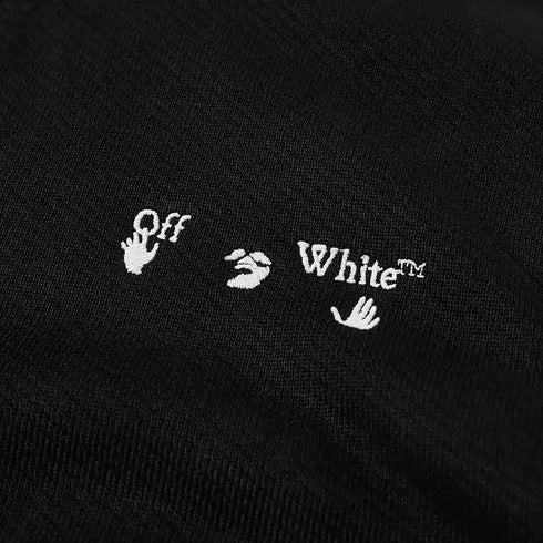Off White Ombb034S21Fle0031001 Ow Arrow Logo Slim Zip Hoodie Black White 1001 Black Zip Hoodie Mens