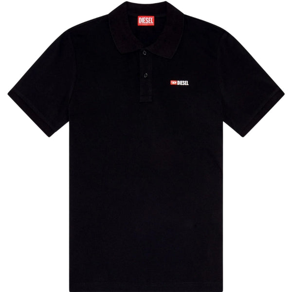Diesel T Weet Spilt Black Polo Shirt