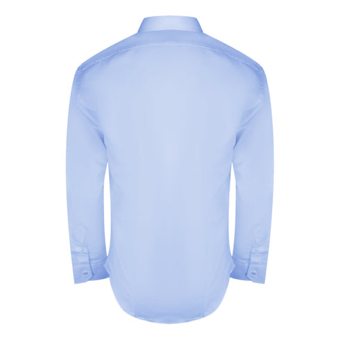Aquascutum Plain Long Sleeve Blue Shirt
