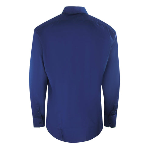 Aquascutum Plain Long Sleeve Navy Blue Shirt XS