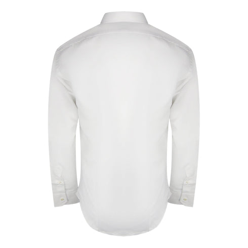 Aquascutum Embroidered Logo Long Sleeve White Shirt