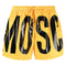 Moschino Black Bold Print Logo Bright Yellow Short Swim Shorts S