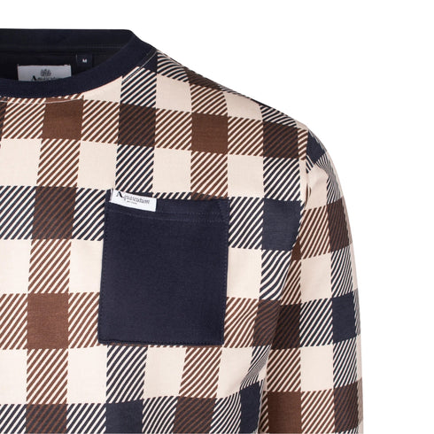 Aquascutum Active Macro Iconic Pocket Crewneck Navy Aa_Icon_Sw008_11 Mens - Style Centre Wholesale