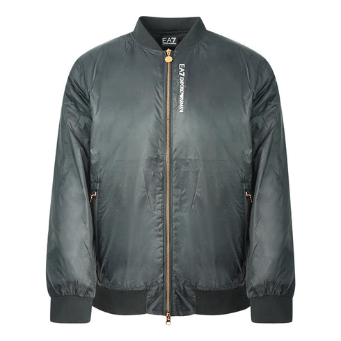 Ea7 Womens Brand Logo Black Bomber Jacket - Nova Clothing