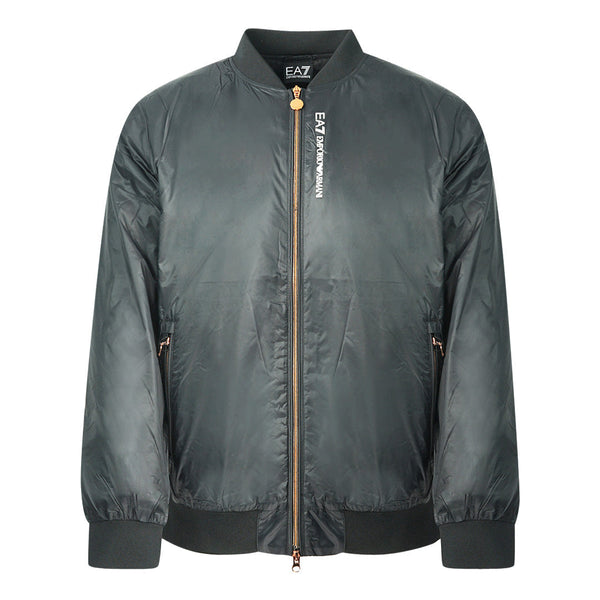 Ea7 Womens Brand Logo Black Bomber Jacket - Nova Clothing