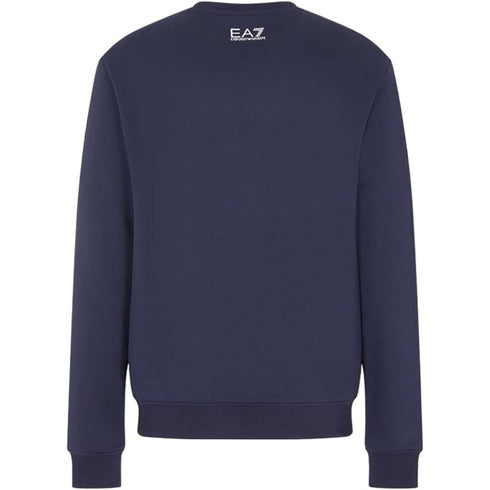 Ea7 Large Brand Logo Navy Blue Sweatershirt