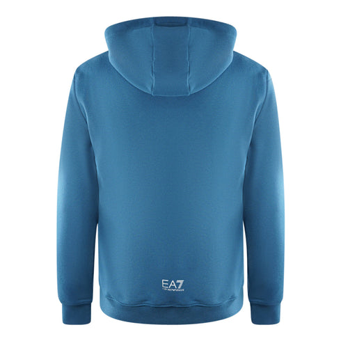 Ea7 Large Brand Logo Dark Blue Hoodie