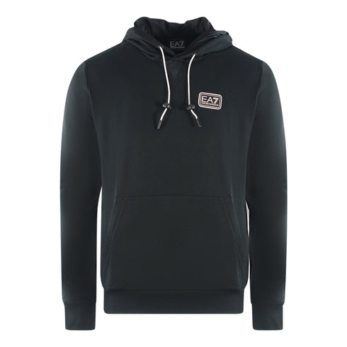 Ea7 Branded Patch Logo Black Hoodie