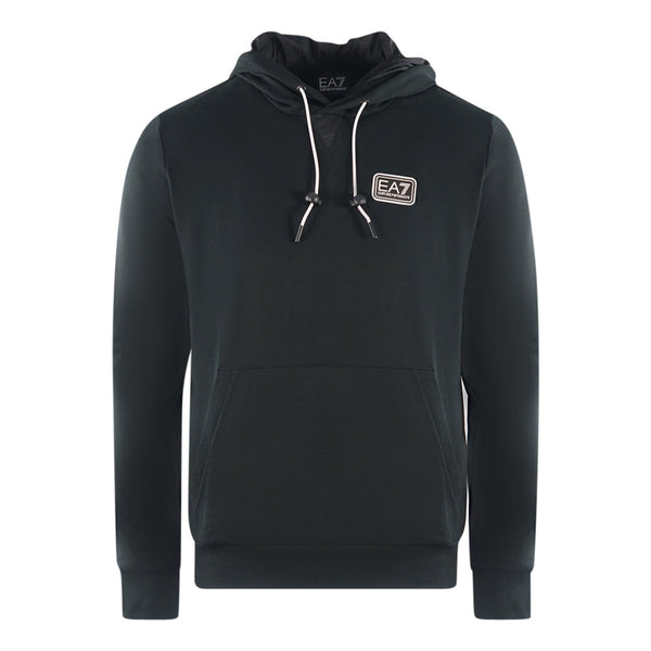 Ea7 Branded Patch Logo Black Hoodie