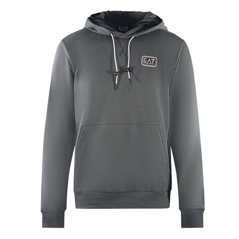 Ea7 Branded Patch Logo Iron Gate Hoodie