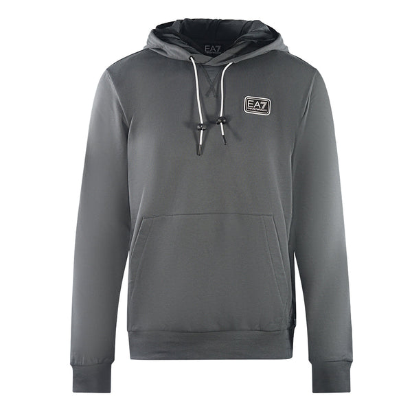 Ea7 Branded Patch Logo Iron Gate Hoodie