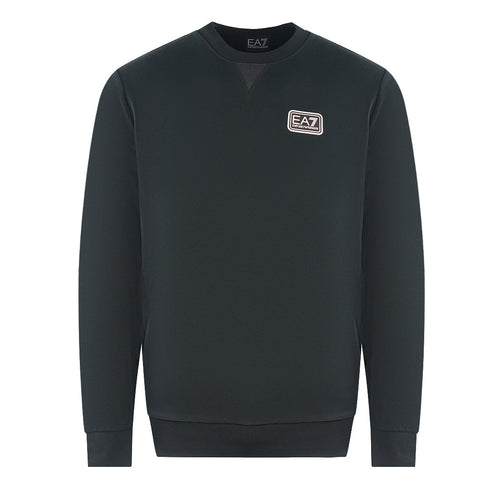 Ea7 Branded Patch Logo Black Sweatershirt