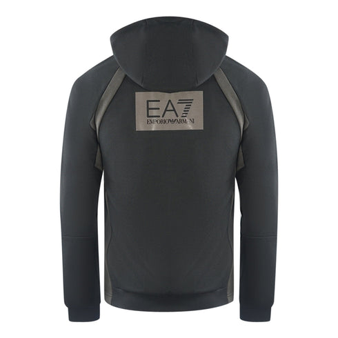 Ea7 Box Logo Black Zip Up Hoodie