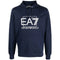 Ea7 Embossed Box Logo Navy Blue Hoodie