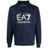Ea7 Embossed Box Logo Navy Blue Hoodie