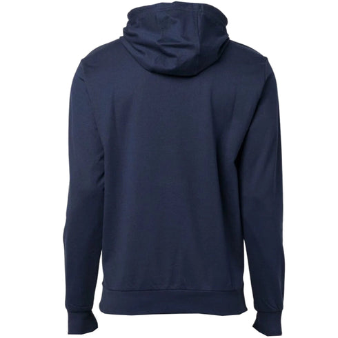 Ea7 Embossed Box Logo Navy Blue Hoodie