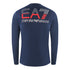 Ea7 Large Back Logo Long Sleeved Navy Blue T Shirt