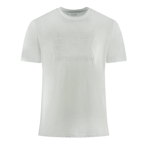 Ea7 Box Logo White T Shirt